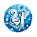 18" Foil Age 21 Blue Sparkle Balloon The Ultimate Balloon And Party Shop Cheltenham & Gloucester Balloons & Fancy Dress 