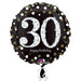 18" Foil Age 30 Black/Gold Dots Balloon The Ultimate Balloon And Party Shop Cheltenham & Gloucester Balloons & Fancy Dress 