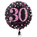 18" Foil Age 30 Black/Pink Dots Balloon The Ultimate Balloon And Party Shop Cheltenham & Gloucester Balloons & Fancy Dress 