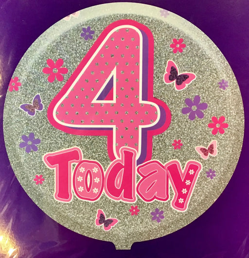 18" Foil Age 4 Balloon - Pink Butterflies The Ultimate Balloon And Party Shop Cheltenham & Gloucester Balloons & Fancy Dress 