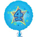18" Foil Age 4 Blue Balloon. The Ultimate Balloon And Party Shop Cheltenham & Gloucester Balloons & Fancy Dress 