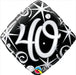 18" Foil Age 40 Balloon - Black/White Diamond The Ultimate Balloon And Party Shop Cheltenham & Gloucester Balloons & Fancy Dress 