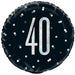 18" Foil Age 40 Balloon - Blk/Silver Dots The Ultimate Balloon And Party Shop Cheltenham & Gloucester Balloons & Fancy Dress 
