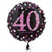 18" Foil Age 40 Black/Pink Dots Balloon The Ultimate Balloon And Party Shop Cheltenham & Gloucester Balloons & Fancy Dress 