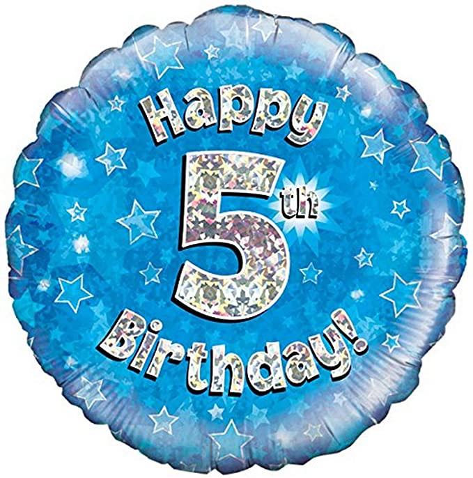 18" Foil Age 5 Balloon - Blue The Ultimate Balloon And Party Shop Cheltenham & Gloucester Balloons & Fancy Dress 