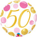 18" Foil Age 50 Balloon - Pink & Gold Dots The Ultimate Balloon And Party Shop Cheltenham & Gloucester Balloons & Fancy Dress 