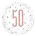 18" Foil Age 50 Balloon - Rose Gold Dots The Ultimate Balloon And Party Shop Cheltenham & Gloucester Balloons & Fancy Dress 