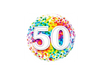 18" Foil Age 50 Rainbow Confetti Balloon The Ultimate Balloon And Party Shop Cheltenham & Gloucester Balloons & Fancy Dress 