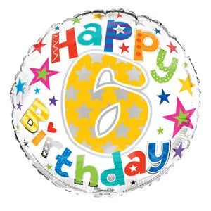 18" Foil Age 6 Balloon - Bright Stars The Ultimate Balloon And Party Shop Cheltenham & Gloucester Balloons & Fancy Dress 