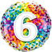 18" Foil Age 6 Balloon - Rainbow Dots The Ultimate Balloon And Party Shop Cheltenham & Gloucester Balloons & Fancy Dress 