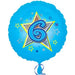 18" Foil Age 6 Blue Balloon. The Ultimate Balloon And Party Shop Cheltenham & Gloucester Balloons & Fancy Dress 