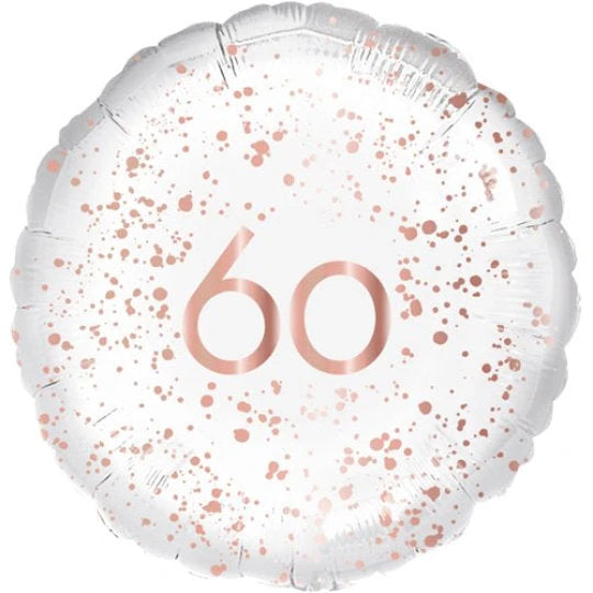 18" Foil Age 60 Balloon - Rose Gold Celebrate The Ultimate Balloon And Party Shop Cheltenham & Gloucester Balloons & Fancy Dress 