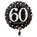 18" Foil Age 60 Black/Gold Dots Balloon The Ultimate Balloon And Party Shop Cheltenham & Gloucester Balloons & Fancy Dress 