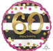 18" Foil Age 60 Pink Dots and stripes Balloon The Ultimate Balloon And Party Shop Cheltenham & Gloucester Balloons & Fancy Dress 