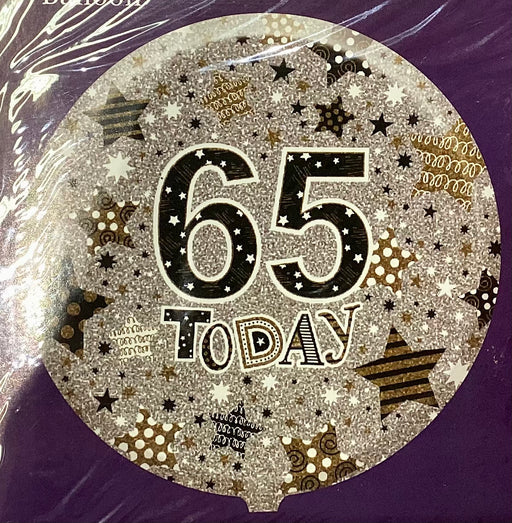 18" Foil Age 65 Balloon - Silver Stars The Ultimate Balloon And Party Shop Cheltenham & Gloucester Balloons & Fancy Dress 