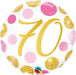 18" Foil Age 70 Birthday Balloon - Pink/Gold Dots The Ultimate Balloon And Party Shop Cheltenham & Gloucester Balloons & Fancy Dress 
