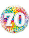 18" Foil Age 70 Birthday Balloon - Rainbow Confetti The Ultimate Balloon And Party Shop Cheltenham & Gloucester Balloons & Fancy Dress 