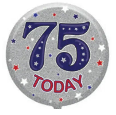 18" Foil Age 75 Birthday Balloon - Blue/Silver The Ultimate Balloon And Party Shop Cheltenham & Gloucester Balloons & Fancy Dress 