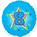 18" Foil Age 8 Blue Balloon. The Ultimate Balloon And Party Shop Cheltenham & Gloucester Balloons & Fancy Dress 