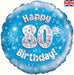 18" Foil Age 80 Balloon - Blue glitz The Ultimate Balloon And Party Shop Cheltenham & Gloucester Balloons & Fancy Dress 
