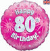 18" Foil Age 80 Balloon - Pink glitz The Ultimate Balloon And Party Shop Cheltenham & Gloucester Balloons & Fancy Dress 
