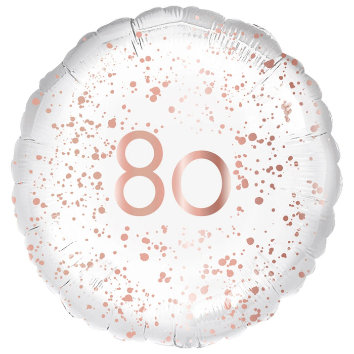 18" Foil Age 80 Balloon - Rose Gold Sparkle The Ultimate Balloon And Party Shop Cheltenham & Gloucester Balloons & Fancy Dress 