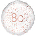 18" Foil Age 80 Balloon - Rose Gold Sparkle The Ultimate Balloon And Party Shop Cheltenham & Gloucester Balloons & Fancy Dress 