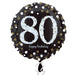 18" Foil Age 80 Black/Gold Dots Balloon The Ultimate Balloon And Party Shop Cheltenham & Gloucester Balloons & Fancy Dress 