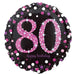 18" Foil Age 80 Black/Pink Dots Balloon The Ultimate Balloon And Party Shop Cheltenham & Gloucester Balloons & Fancy Dress 