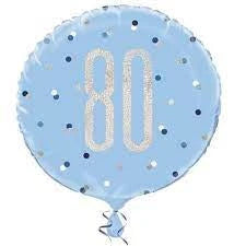 18" Foil Age 80 Blue Spots The Ultimate Balloon And Party Shop Cheltenham & Gloucester Balloons & Fancy Dress 