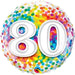 18" Foil Age 80 Multicoloured Spots The Ultimate Balloon And Party Shop Cheltenham & Gloucester Balloons & Fancy Dress 