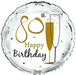 18" Foil Age 80 White Champagne Balloon The Ultimate Balloon And Party Shop Cheltenham & Gloucester Balloons & Fancy Dress 