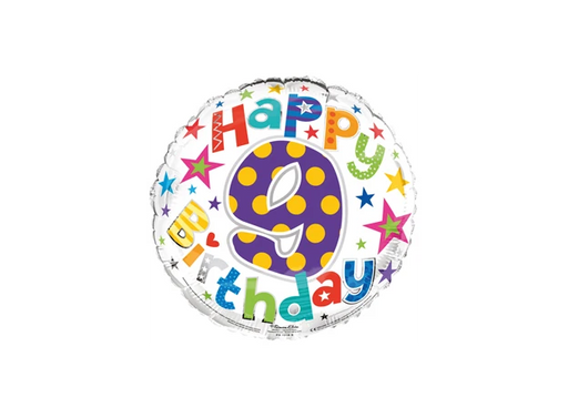 18" Foil Age 9 Balloon - Bright Stars The Ultimate Balloon And Party Shop Cheltenham & Gloucester Balloons & Fancy Dress 