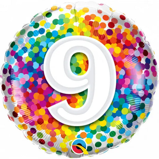 18" Foil Age 9 Balloon - Rainbow Burst The Ultimate Balloon And Party Shop Cheltenham & Gloucester Balloons & Fancy Dress 