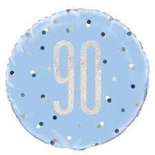 18" Foil Age 90 Balloon - Blue Dots The Ultimate Balloon And Party Shop Cheltenham & Gloucester Balloons & Fancy Dress 
