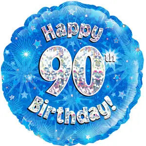 18" Foil Age 90 Balloon - Blue/Silver The Ultimate Balloon And Party Shop Cheltenham & Gloucester Balloons & Fancy Dress 