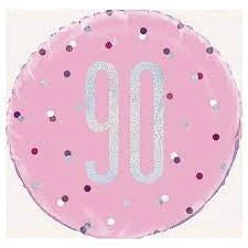 18" Foil Age 90 Balloon - Pink Dots The Ultimate Balloon And Party Shop Cheltenham & Gloucester Balloons & Fancy Dress 