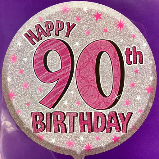 18" Foil Age 90 Balloon - Pink/Silver The Ultimate Balloon And Party Shop Cheltenham & Gloucester Balloons & Fancy Dress 