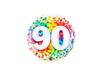 18" Foil Age 90 Balloon Rainbow Confetti The Ultimate Balloon And Party Shop Cheltenham & Gloucester Balloons & Fancy Dress 