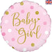 18" Foil Baby Girl Dots Balloon The Ultimate Balloon And Party Shop Cheltenham & Gloucester Balloons & Fancy Dress 