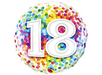 18" Foil Balloon Age 18 Rainbow Confetti The Ultimate Balloon And Party Shop Cheltenham & Gloucester Balloons & Fancy Dress 