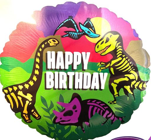 18" Foil Birthday Dino skeletons Balloon The Ultimate Balloon And Party Shop Cheltenham & Gloucester Balloons & Fancy Dress 