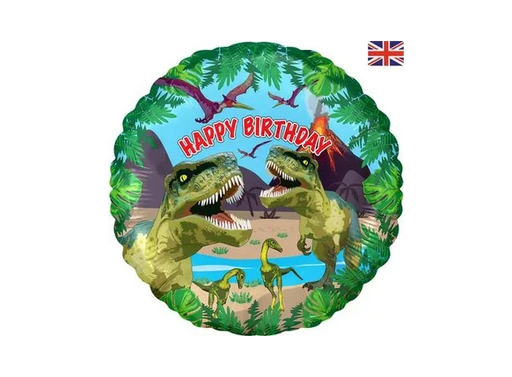 18" Foil Birthday Dinosaur Balloon The Ultimate Balloon And Party Shop Cheltenham & Gloucester Balloons & Fancy Dress 