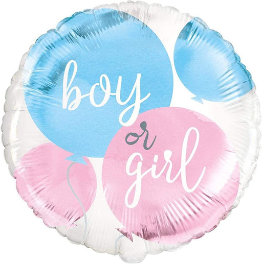 18" Foil Boy or Girl Reveal Circle Balloon The Ultimate Balloon And Party Shop Cheltenham & Gloucester Balloons & Fancy Dress 