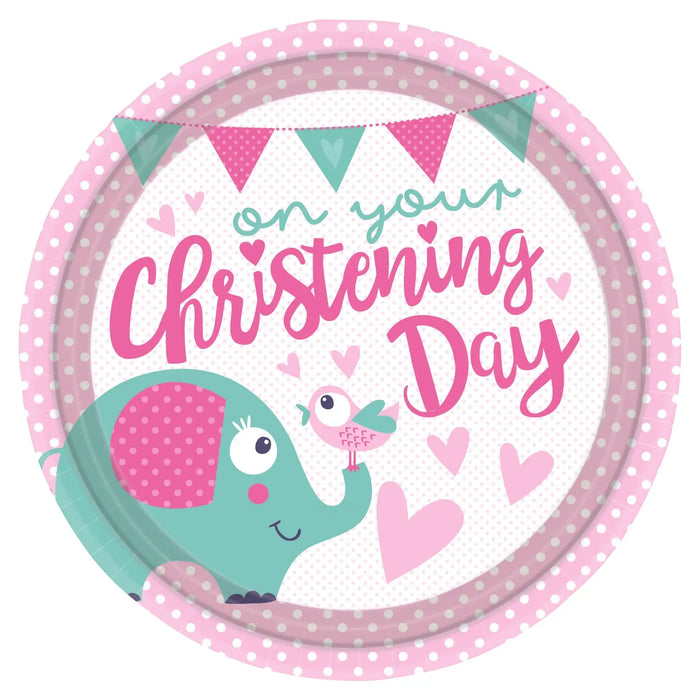 18" Foil Christening Day Pink Animal Balloon The Ultimate Balloon And Party Shop Cheltenham & Gloucester Balloons & Fancy Dress 
