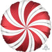 18" Foil Christmas Balloon - Swirl Candy Red The Ultimate Balloon And Party Shop Cheltenham & Gloucester Balloons & Fancy Dress 