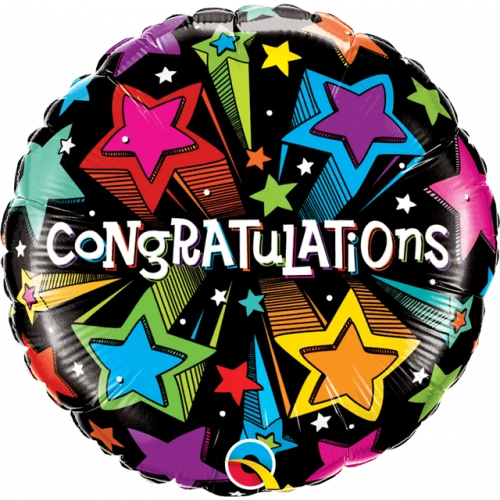 18" Foil Congrats Bright Stars Balloon The Ultimate Balloon And Party Shop Cheltenham & Gloucester Balloons & Fancy Dress 