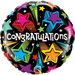 18" Foil Congrats Bright Stars Balloon The Ultimate Balloon And Party Shop Cheltenham & Gloucester Balloons & Fancy Dress 