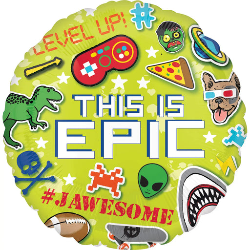 18" Foil Epic Gamers Printed Balloon The Ultimate Balloon And Party Shop Cheltenham & Gloucester Balloons & Fancy Dress 