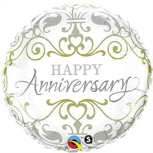 18" Foil Happy Anniversary Gold Swirl Balloon The Ultimate Balloon And Party Shop Cheltenham & Gloucester Balloons & Fancy Dress 